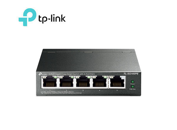 TP-Link SG105PE 5-Port Gigabit Easy Smart Switch with 4-Port PoE+ | T28