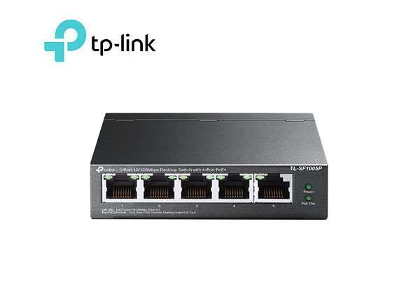 TP-Link TL-SF1005P 5-Port 10/100Mbps Desktop Switch with 4-Port PoE+ | T20