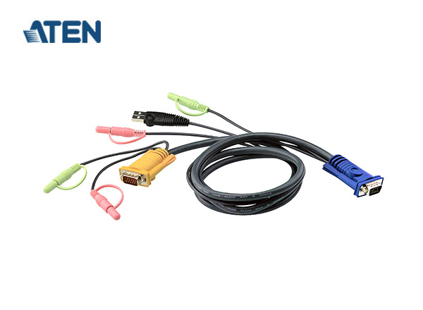 ATEN 2L-5302U 1.8M USB KVM Cable with 3 in 1 SPHD and Audio | A16