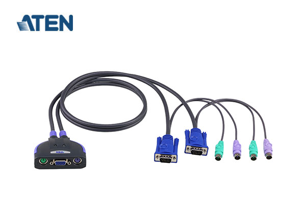 ATEN CS62S 2-Port PS/2 VGA Cable KVM Switch (0.9m) | A15