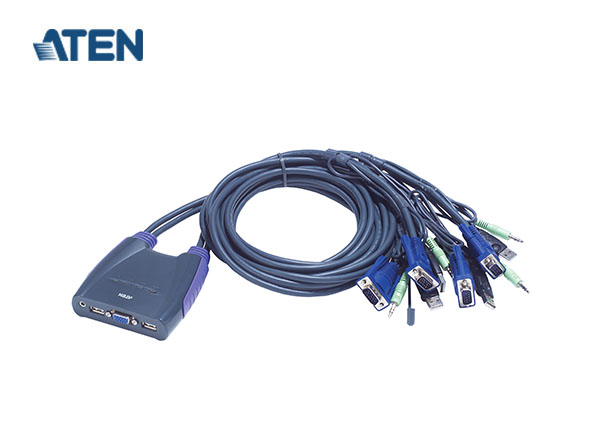 ATEN CS64US 4-Port USB VGA/Audio Cable KVM Switch (0.9m, 1.2m) | A60