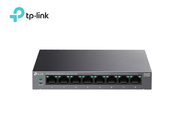 TP-Link LS108GP 8-Port Gigabit Desktop Switch with 8-Port PoE+ | T29