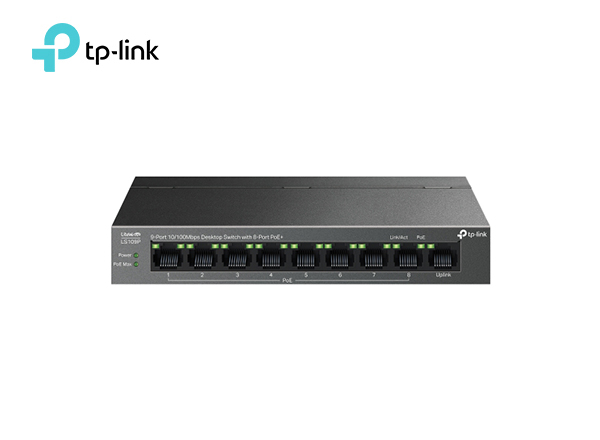 TP-Link LS109P 9-Port 10/100Mbps Desktop Switch with 8-Port PoE+ | T19