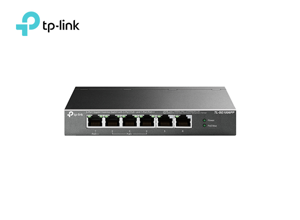 TP-Link SG1006PP 6-Port Gigabit Desktop Switch with 3-Port PoE+ and 1-Port PoE++ | T40