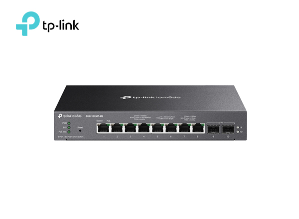 TP-Link SG2210XMP-M2 Omada 8-Port 2.5GBASE-T and 2-Port 10GE SFP+ Smart Switch with 8-Port PoE+ | T190