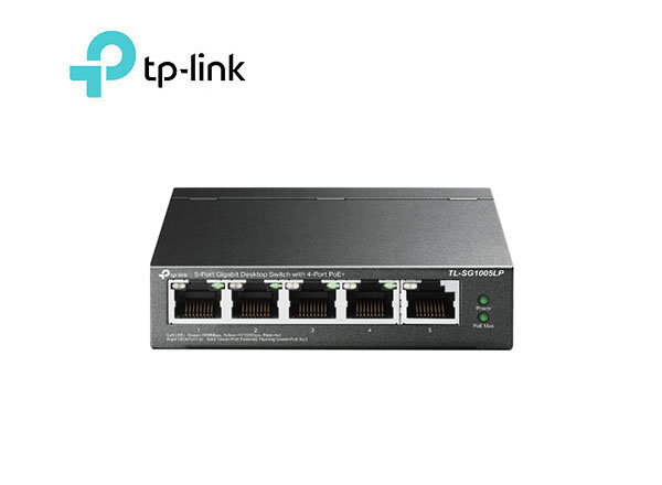 TP-Link TL-SG1005LP 5-Port Gigabit Desktop PoE Switch with 4-Port PoE+ | T23