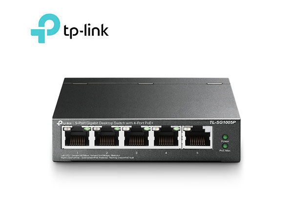 TP-Link TL-SG1005P​​ 5-Port Gigabit Desktop Switch with 4-Port PoE+ | T26