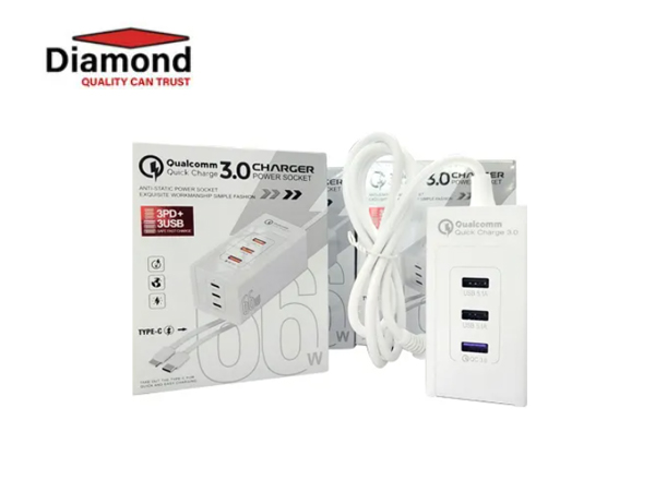 Diamond 66W 3PD USB Fast Charger with Type-C Cable | C5