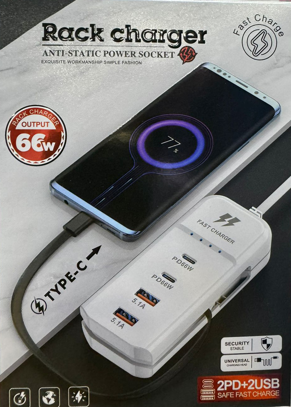 Diamond 66W 2PD USB Fast Charger with Type-C Cable | C5 - Image 2