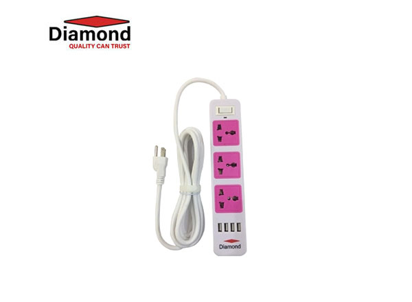 Diamond smart strip multi protection 3 Ports USB 4 ports | PT8